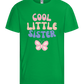 Cool Little Sister Butterfly Design - Basic kids t-shirt_MEADOW GREEN_front