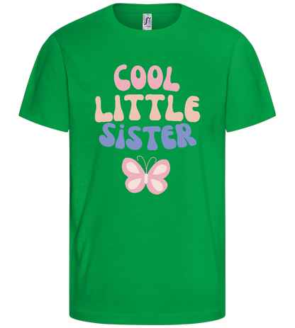 Cool Little Sister Butterfly Design - Basic kids t-shirt_MEADOW GREEN_front