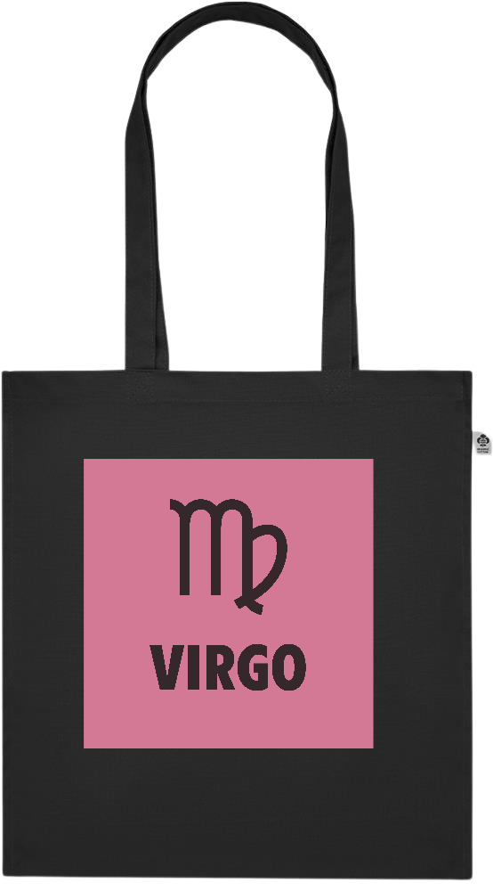 Zodiac Virgo Design - Premium colored organic cotton tote bag_BLACK_front