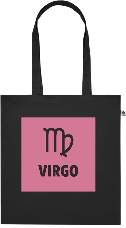 Zodiac Virgo Design - Premium colored organic cotton tote bag_BLACK_front