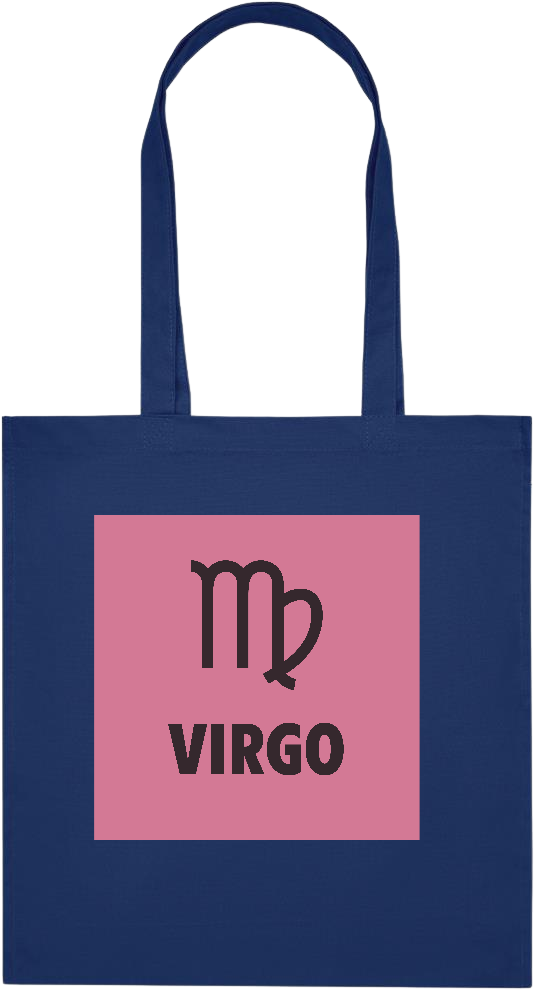 Zodiac Virgo Design - Premium colored organic cotton tote bag_BLUE_front