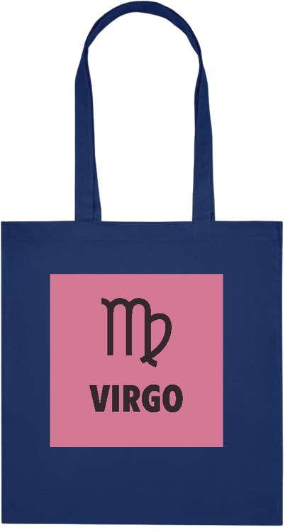 Zodiac Virgo Design - Premium colored organic cotton tote bag_BLUE_front