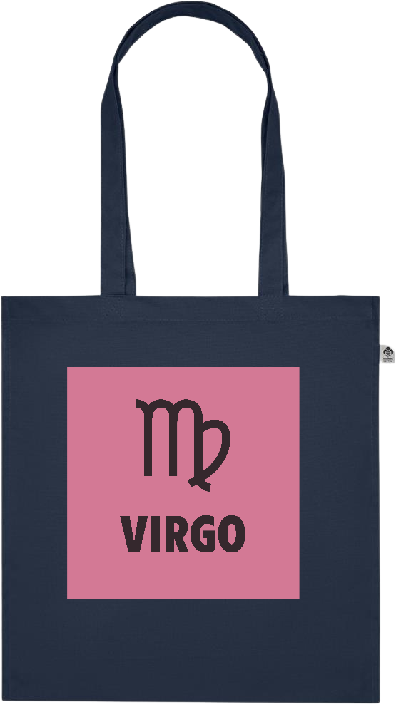 Zodiac Virgo Design - Premium colored organic cotton tote bag_FRENCH NAVY_front