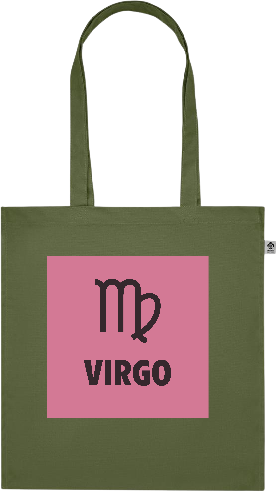 Zodiac Virgo Design - Premium colored organic cotton tote bag_GREEN_front