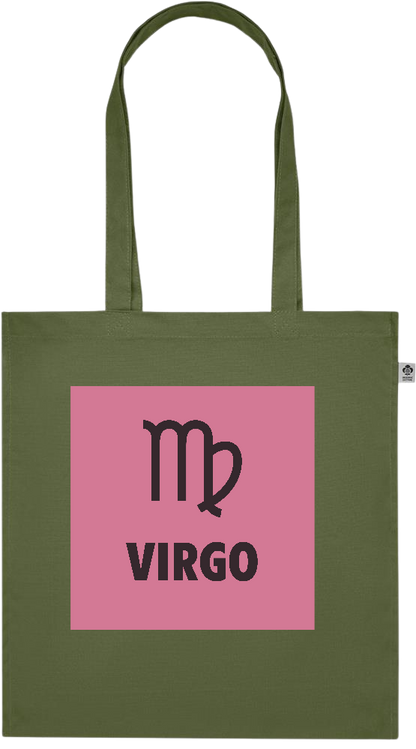 Zodiac Virgo Design - Premium colored organic cotton tote bag_GREEN_front