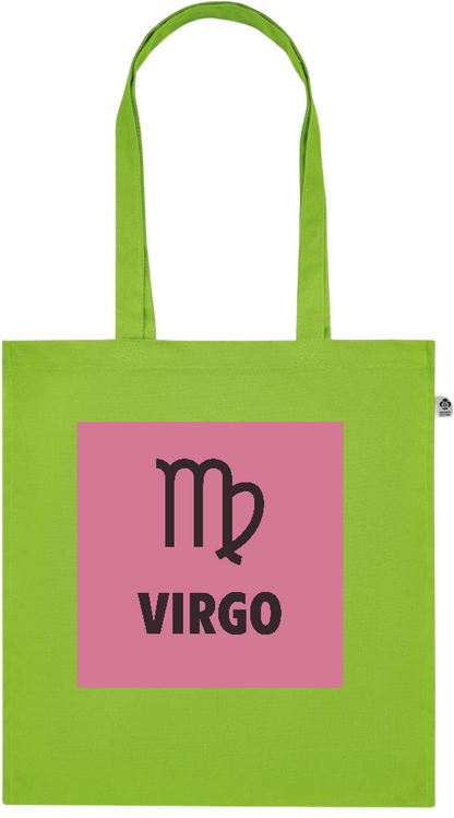 Zodiac Virgo Design - Premium colored organic cotton tote bag_LIME_front