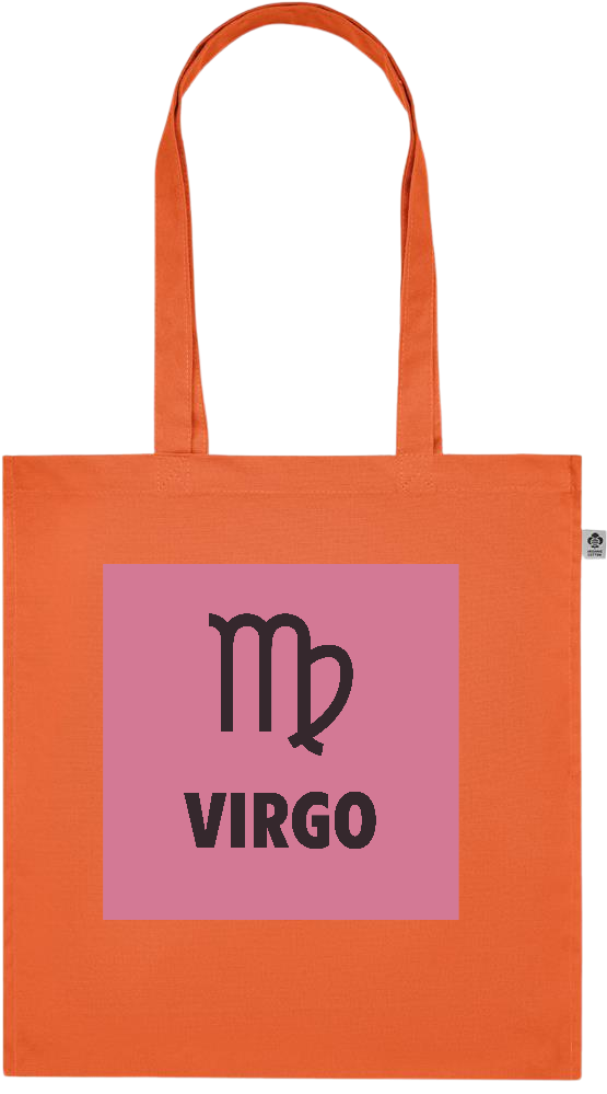 Zodiac Virgo Design - Premium colored organic cotton tote bag_ORANGE_front