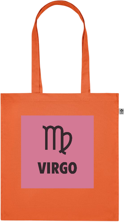 Zodiac Virgo Design - Premium colored organic cotton tote bag_ORANGE_front