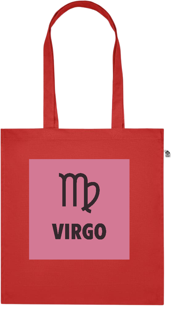 Zodiac Virgo Design - Premium colored organic cotton tote bag_RED_front