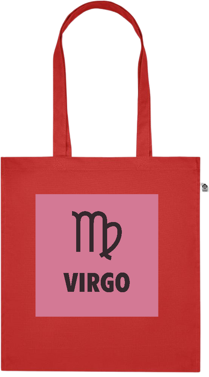 Zodiac Virgo Design - Premium colored organic cotton tote bag_RED_front