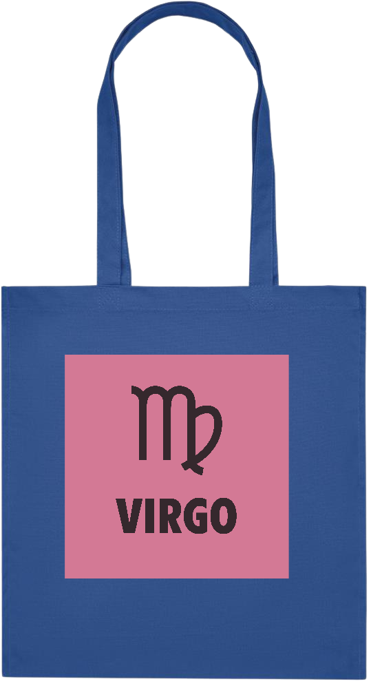 Zodiac Virgo Design - Premium colored organic cotton tote bag_ROYAL BLUE_front