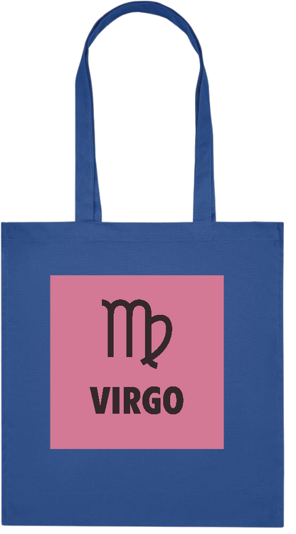 Zodiac Virgo Design - Premium colored organic cotton tote bag_ROYAL BLUE_front