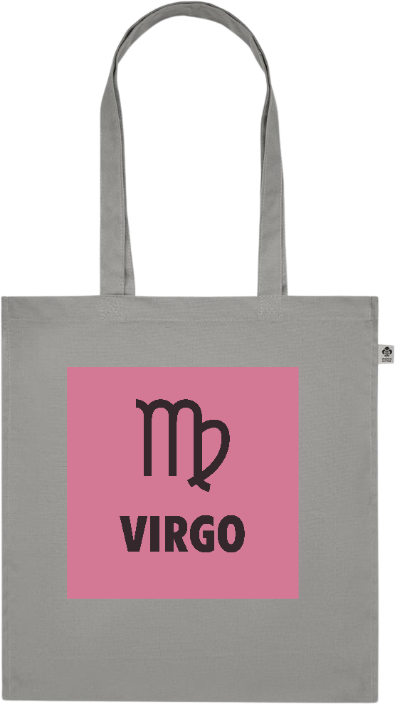 Zodiac Virgo Design - Premium colored organic cotton tote bag_STONE GREY_front