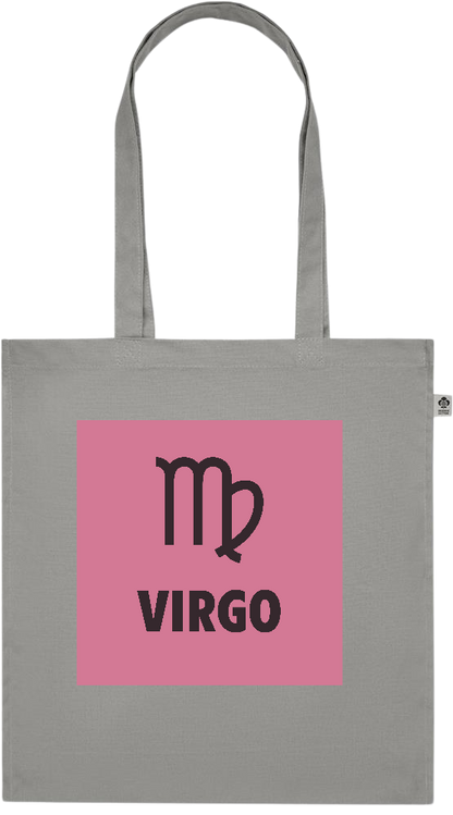 Zodiac Virgo Design - Premium colored organic cotton tote bag_STONE GREY_front