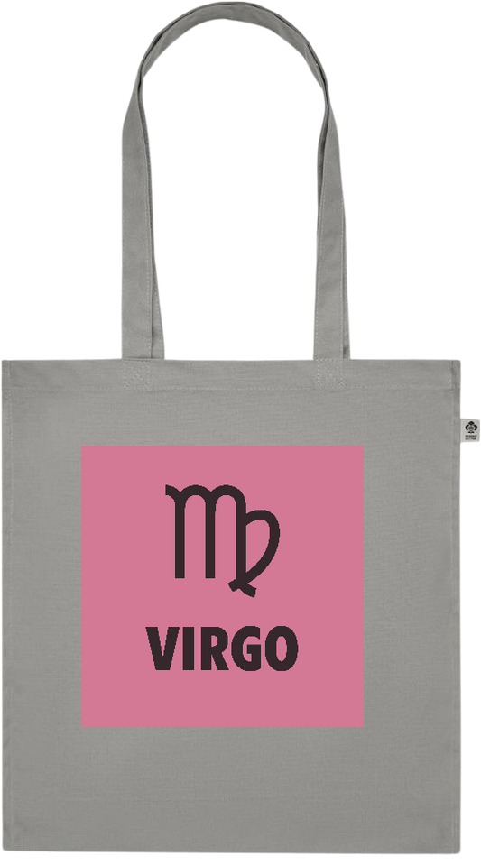 Zodiac Virgo Design - Premium colored organic cotton tote bag_STONE GREY_front