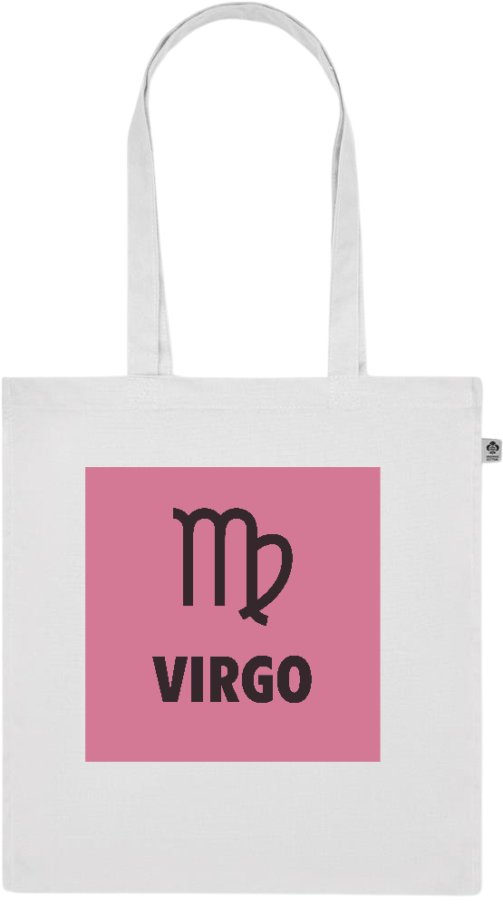 Zodiac Virgo Design - Premium colored organic cotton tote bag_WHITE_front