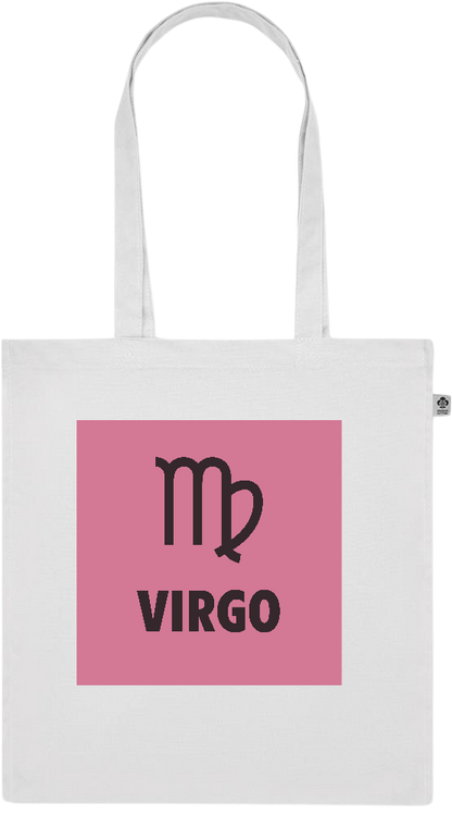 Zodiac Virgo Design - Premium colored organic cotton tote bag_WHITE_front