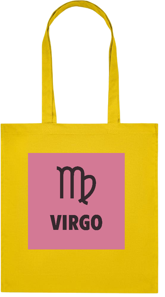 Zodiac Virgo Design - Premium colored organic cotton tote bag_YELLOW_front