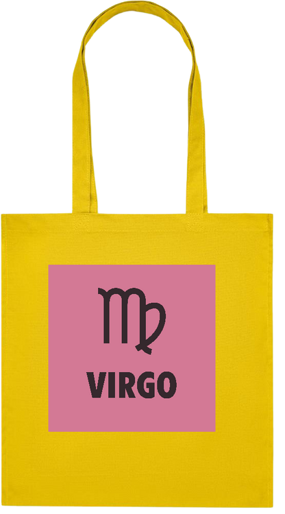 Zodiac Virgo Design - Premium colored organic cotton tote bag_YELLOW_front