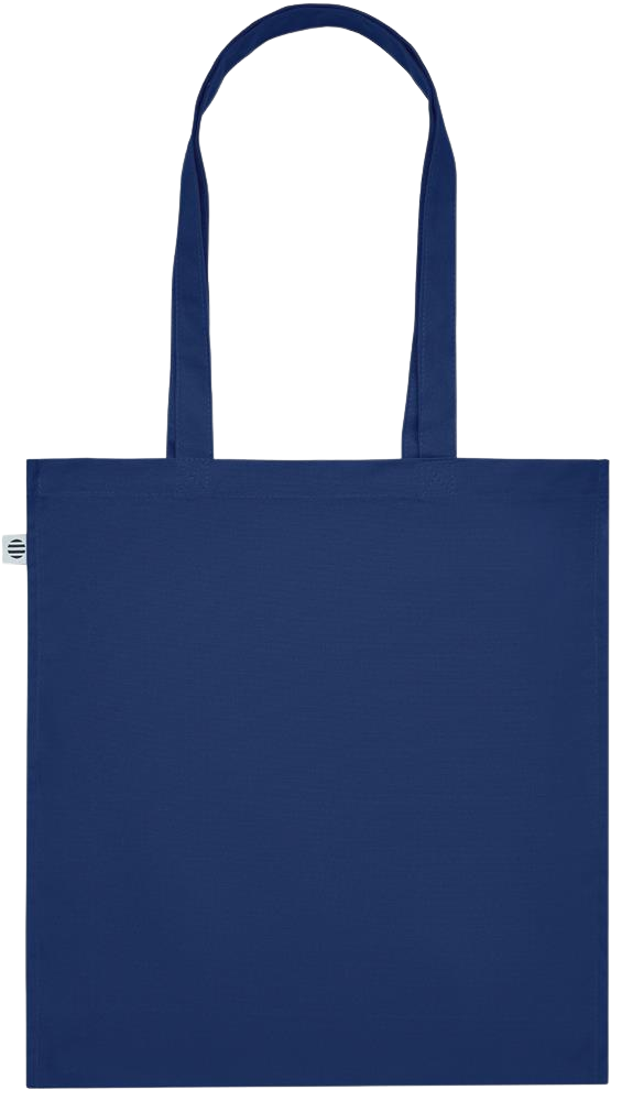 Zodiac Virgo Design - Premium colored organic cotton tote bag_BLUE_back