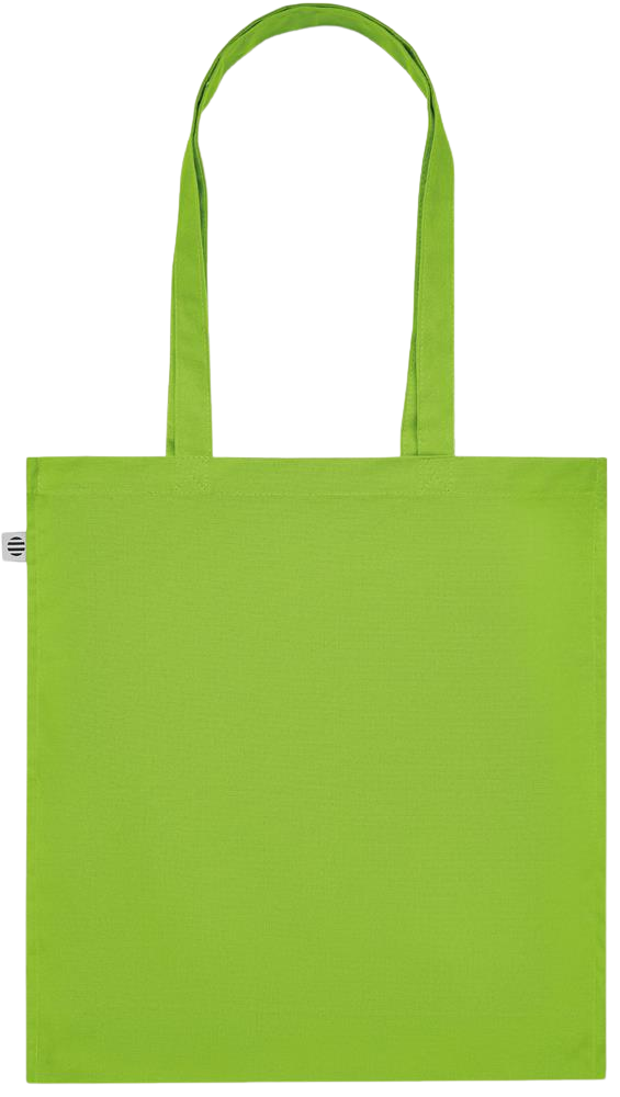 Zodiac Virgo Design - Premium colored organic cotton tote bag_LIME_back