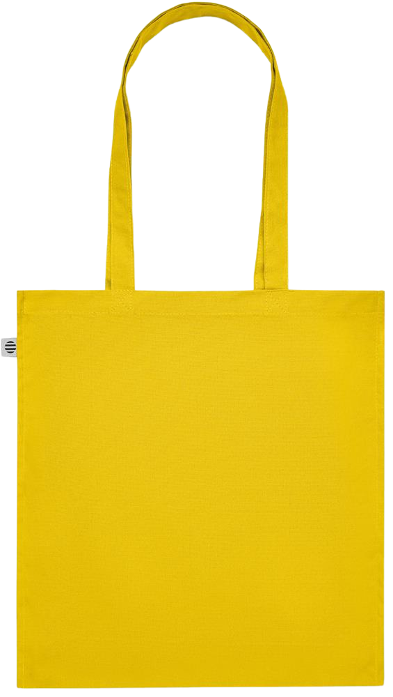 Zodiac Virgo Design - Premium colored organic cotton tote bag_YELLOW_back