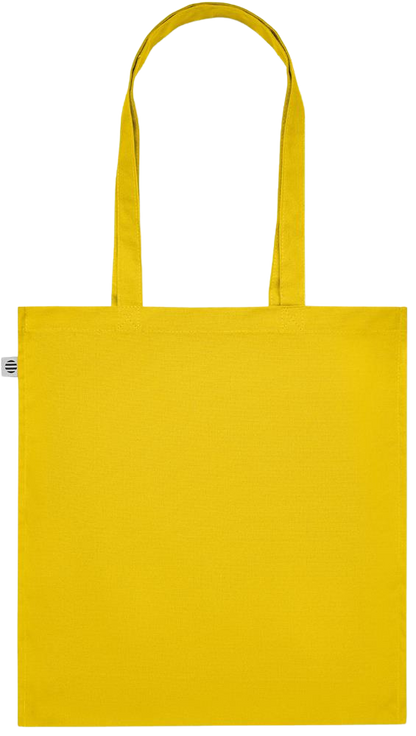 Zodiac Virgo Design - Premium colored organic cotton tote bag_YELLOW_back