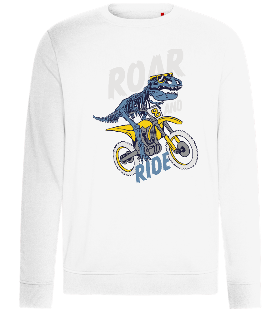 Dino Biker Design - Comfort unisex sweater_WHITE_front