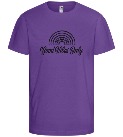 Good Vibes Only Rainbow Design - Basic kids t-shirt_DARK PURPLE_front