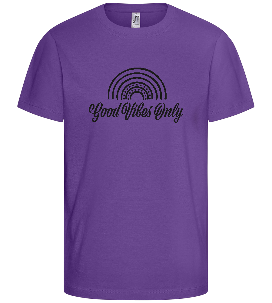 Good Vibes Only Rainbow Design - Basic kids t-shirt_DARK PURPLE_front