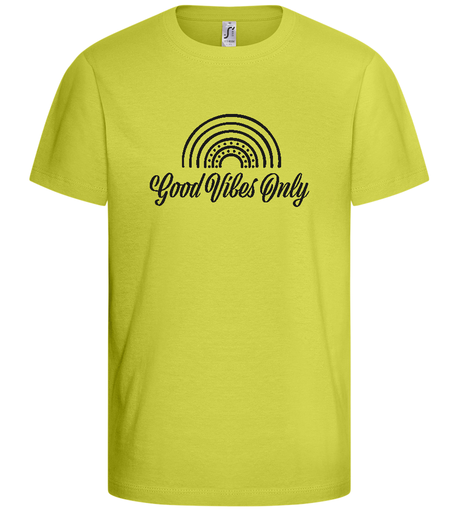 Good Vibes Only Rainbow Design - Basic kids t-shirt_GREEN APPLE_front