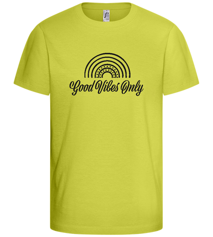 Good Vibes Only Rainbow Design - Basic kids t-shirt_GREEN APPLE_front