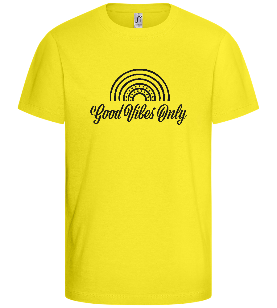 Good Vibes Only Rainbow Design - Basic kids t-shirt_LEMON_front