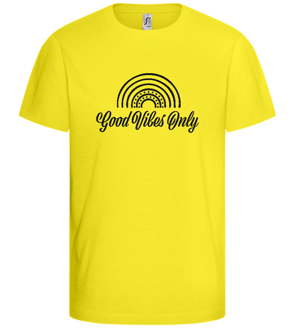 Good Vibes Only Rainbow Design - Basic kids t-shirt_LEMON_front