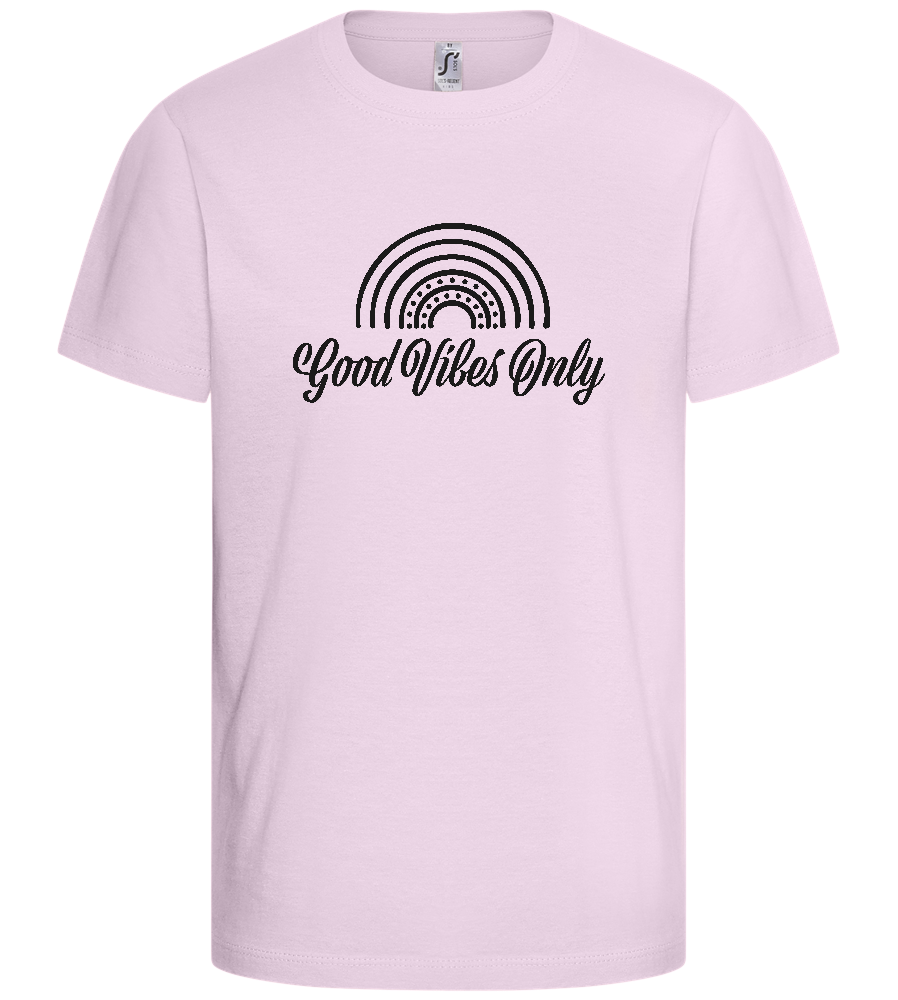 Good Vibes Only Rainbow Design - Basic kids t-shirt_LIGHT PINK_front