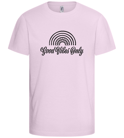 Good Vibes Only Rainbow Design - Basic kids t-shirt_LIGHT PINK_front