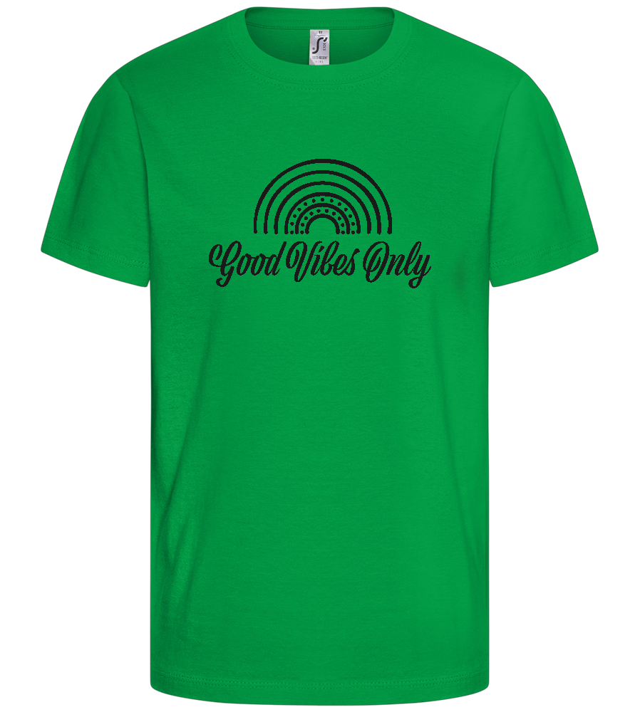 Good Vibes Only Rainbow Design - Basic kids t-shirt_MEADOW GREEN_front