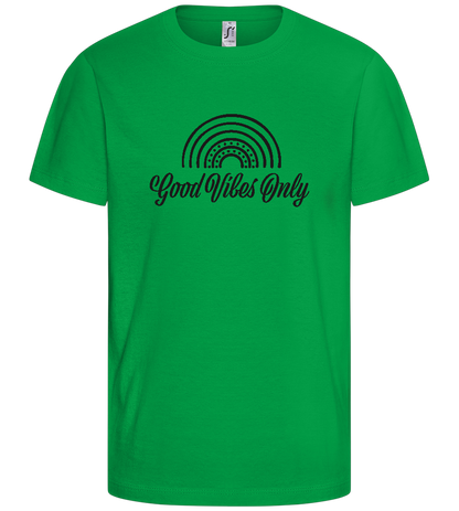 Good Vibes Only Rainbow Design - Basic kids t-shirt_MEADOW GREEN_front