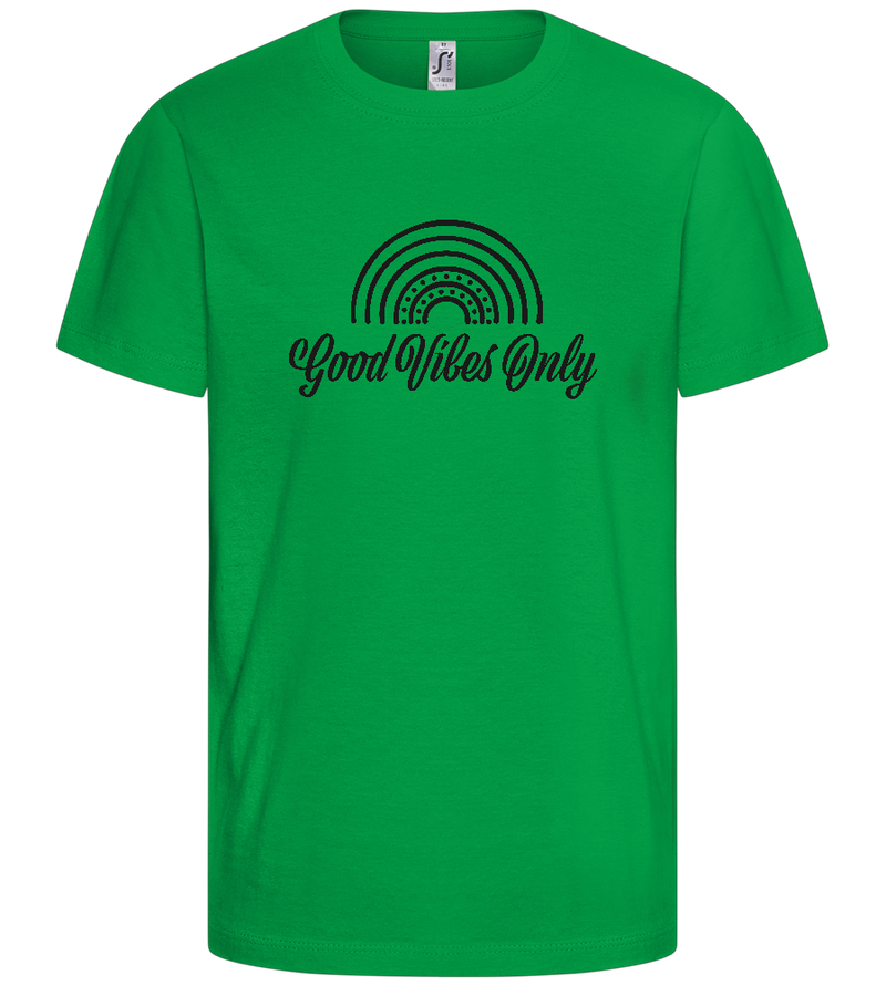 Good Vibes Only Rainbow Design - Basic kids t-shirt_MEADOW GREEN_front