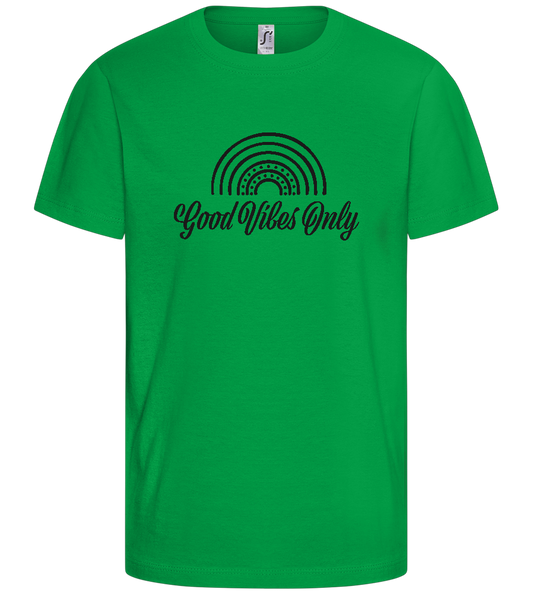 Good Vibes Only Rainbow Design - Basic kids t-shirt_MEADOW GREEN_front