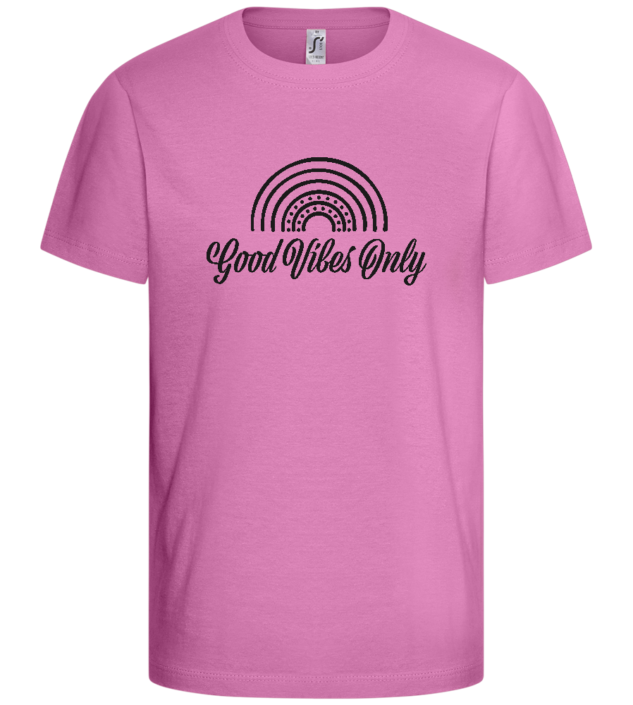 Good Vibes Only Rainbow Design - Basic kids t-shirt_PINK ORCHID_front