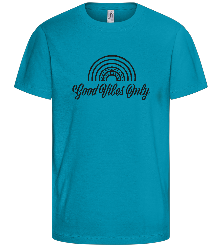 Good Vibes Only Rainbow Design - Basic kids t-shirt_TURQUOISE_front