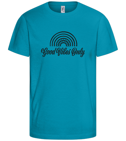 Good Vibes Only Rainbow Design - Basic kids t-shirt_TURQUOISE_front