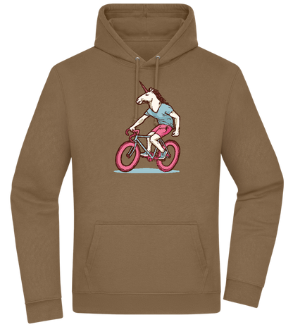 Unicorn On Bicycle Design - Premium Essential Unisex Hoodie_ARMY_front