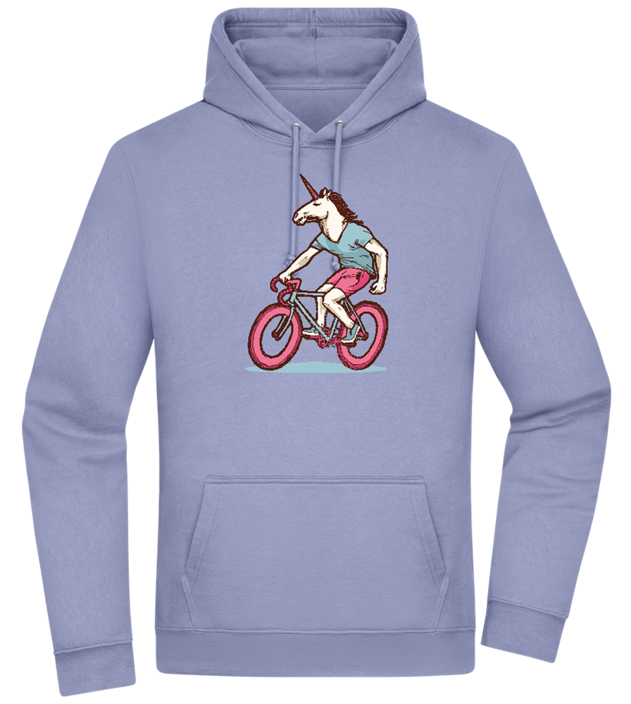 Unicorn On Bicycle Design - Premium Essential Unisex Hoodie_BLUE_front