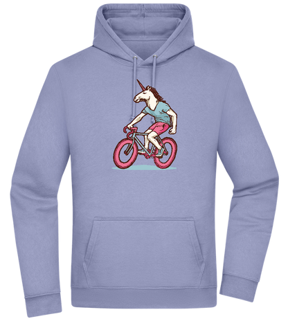 Unicorn On Bicycle Design - Premium Essential Unisex Hoodie_BLUE_front