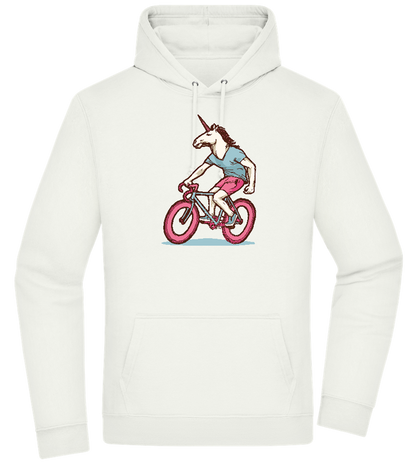 Unicorn On Bicycle Design - Premium Essential Unisex Hoodie_CREAMY GREEN_front