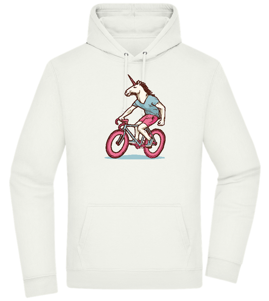 Unicorn On Bicycle Design - Premium Essential Unisex Hoodie_CREAMY GREEN_front