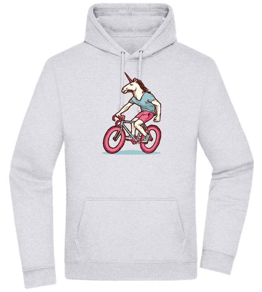 Unicorn On Bicycle Design - Premium Essential Unisex Hoodie_ORION GREY II_front