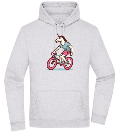 Unicorn On Bicycle Design - Premium Essential Unisex Hoodie_ORION GREY II_front